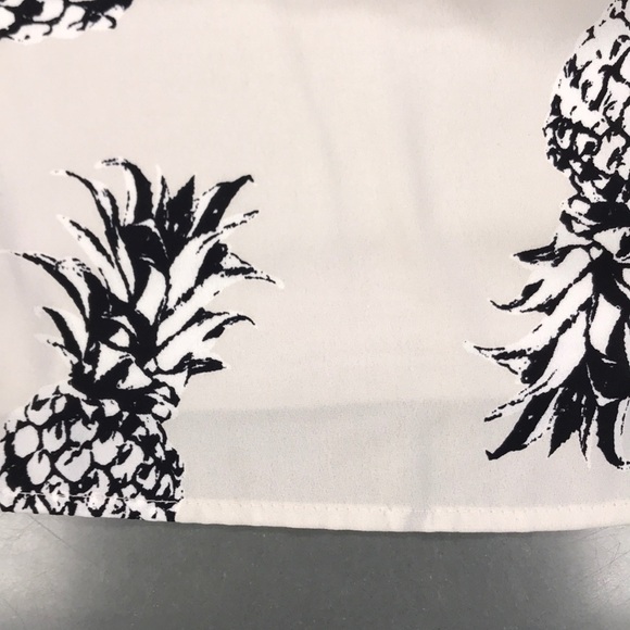 Pineapple Print Off Shoulder Blouse - Picture 11 of 12